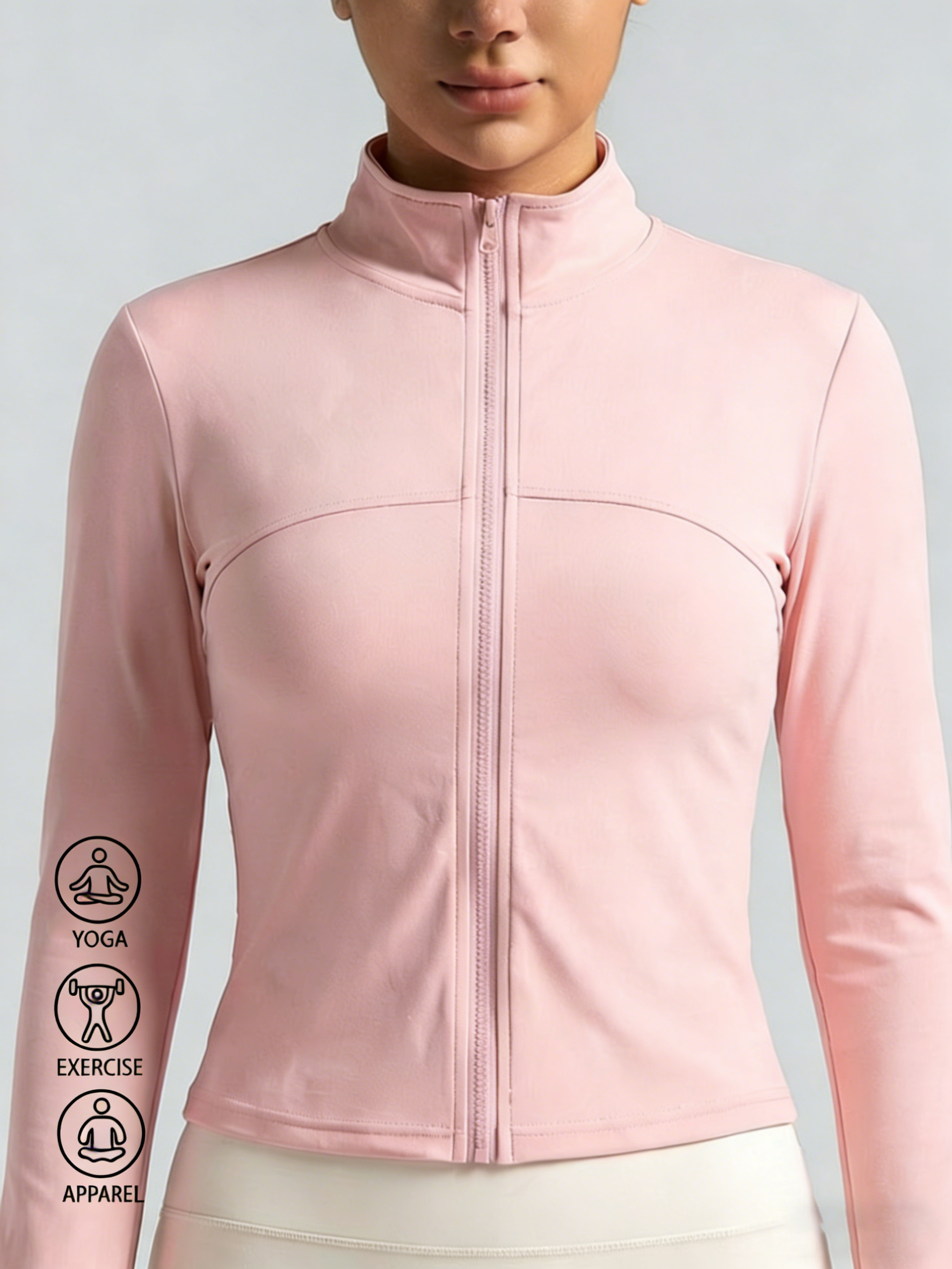 Yoga Fitness Women - New Women Light Pink Yoga Coat
