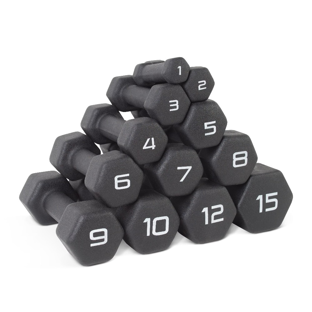 Yoga Fitness Women - 1lb Black Neoprene Dumbbell Pair Adjustable