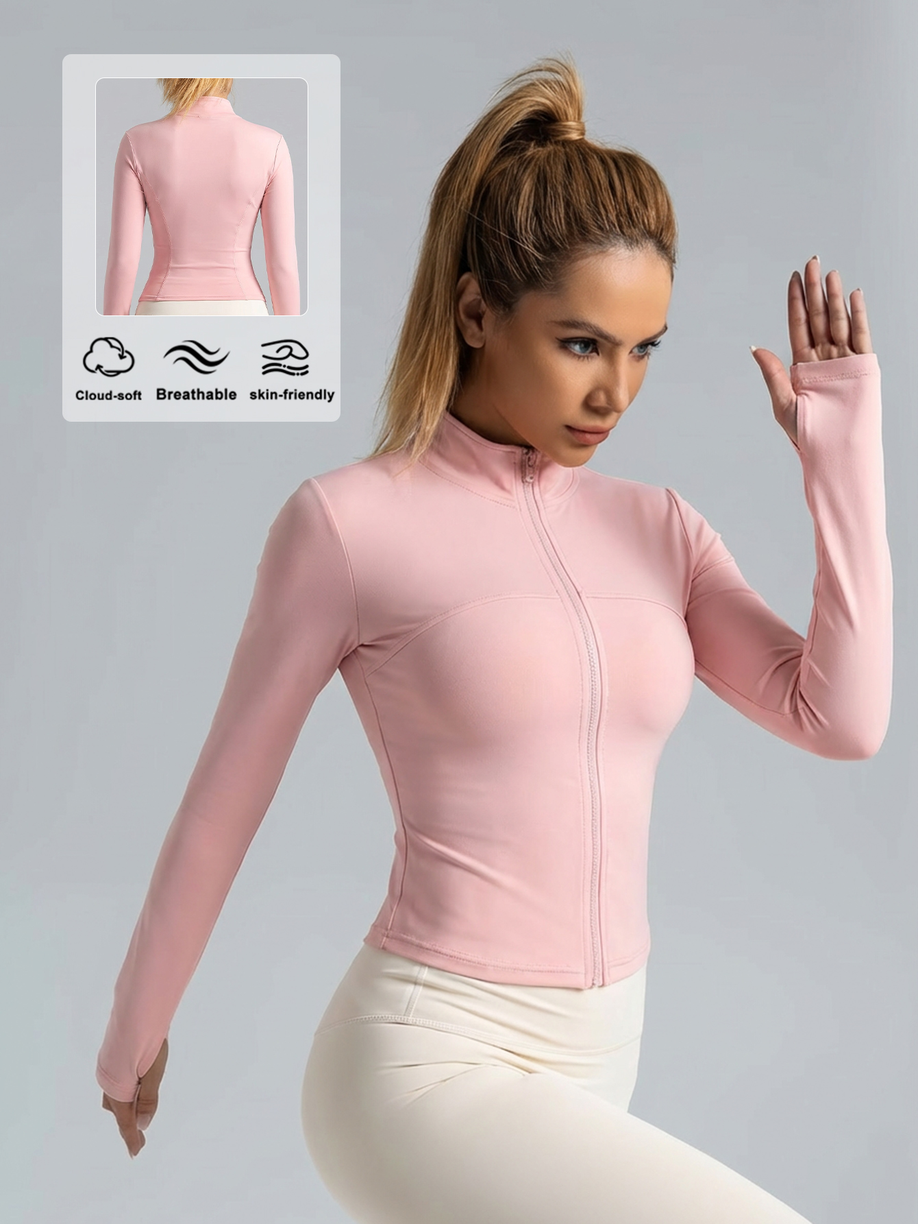 New Women Light Pink Yoga Coat - Yoga Fitness Women 리뷰 및 가격