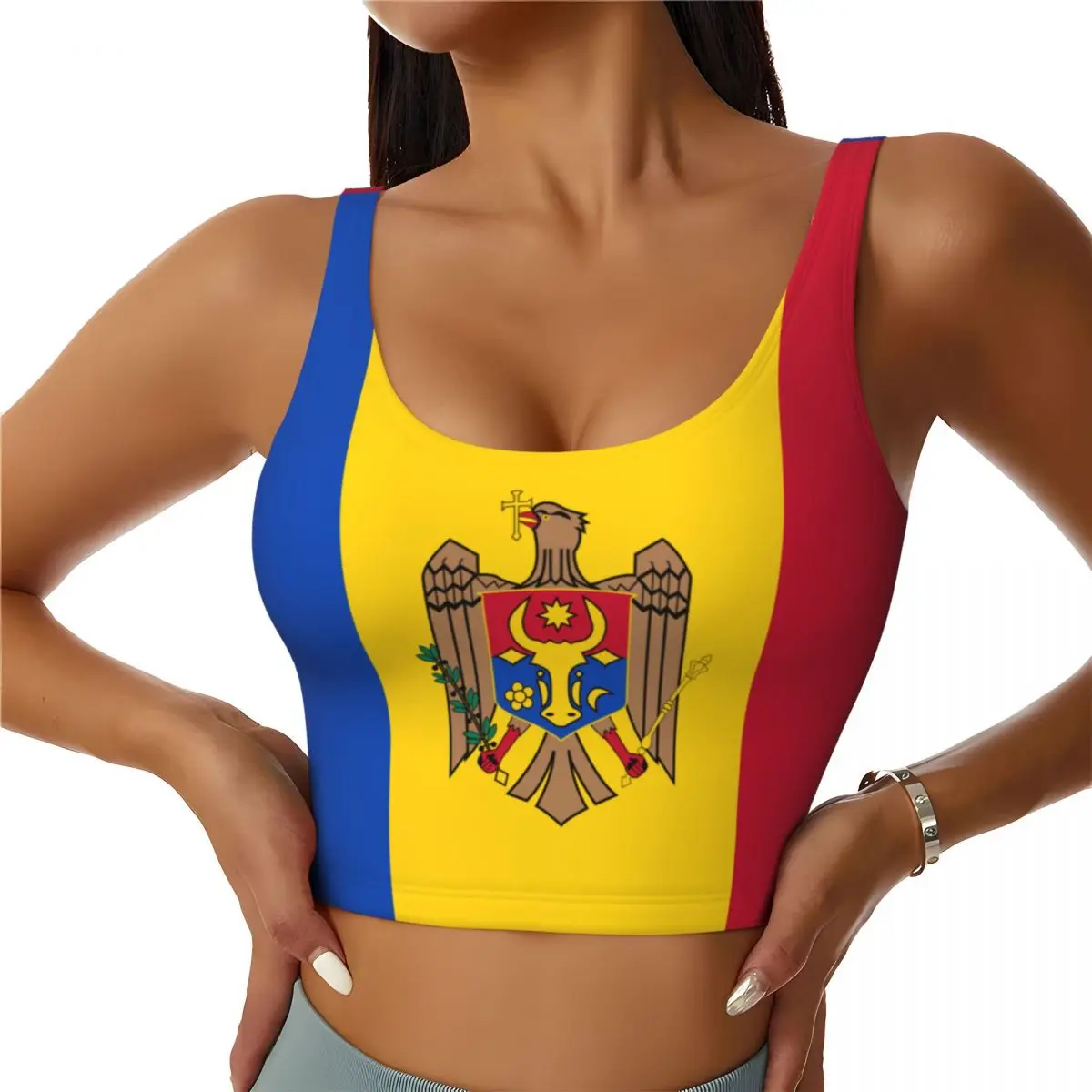 Moldova Flag Basic Tops Women  - Yoga Fitness Women 리뷰 및 가격