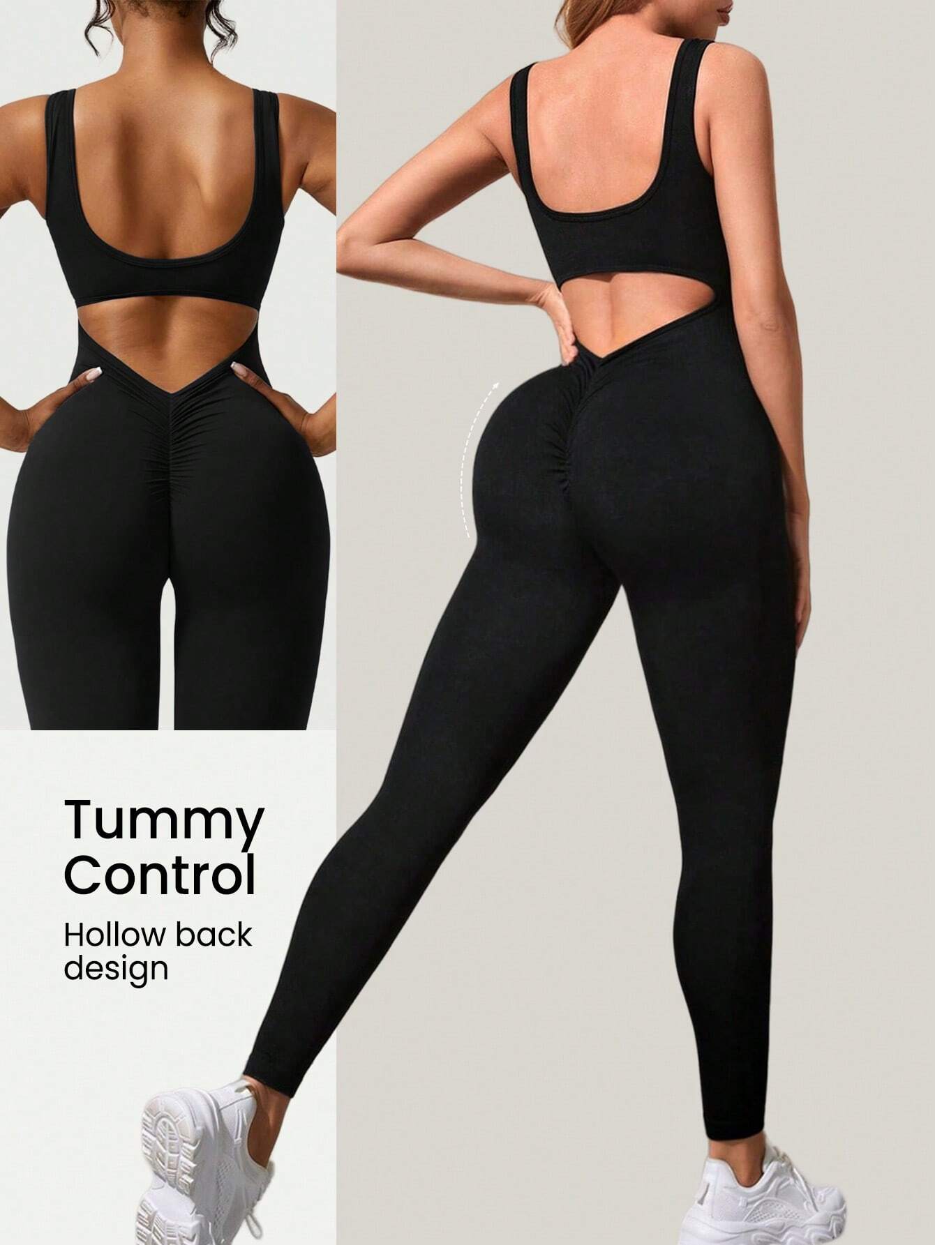 Solid Color Sports Jumpsuit wi - Yoga Daily Fitness 리뷰 및 가격