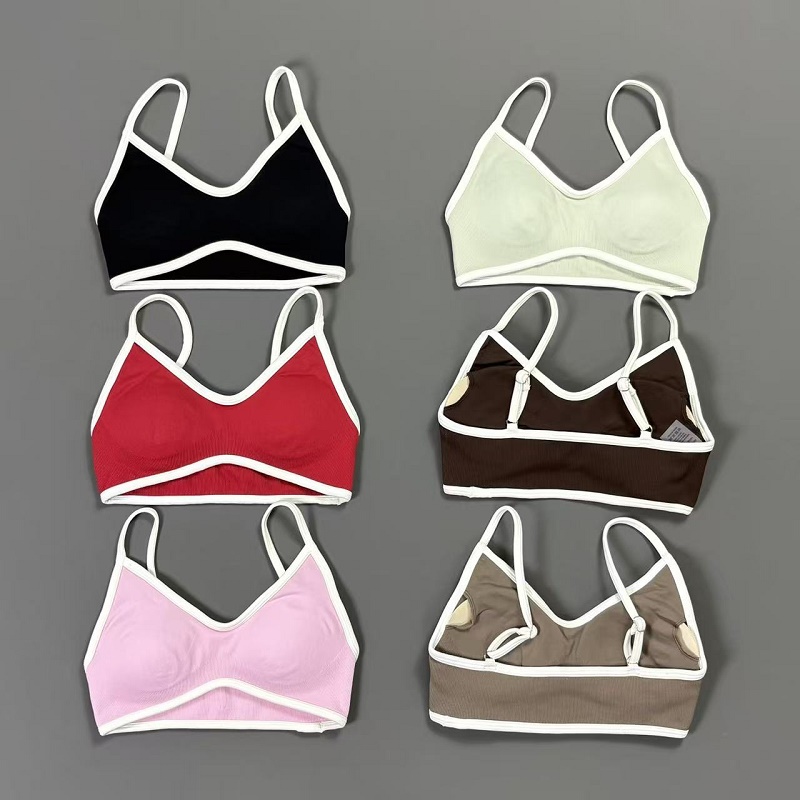 Women Contrastline Yoga Bra V  - Yoga Daily Fitness 리뷰 및 가격