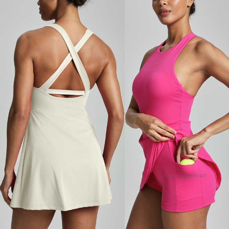 Women Cross Backless Tennis Dr - Yoga Fitness Dress 리뷰 및 가격