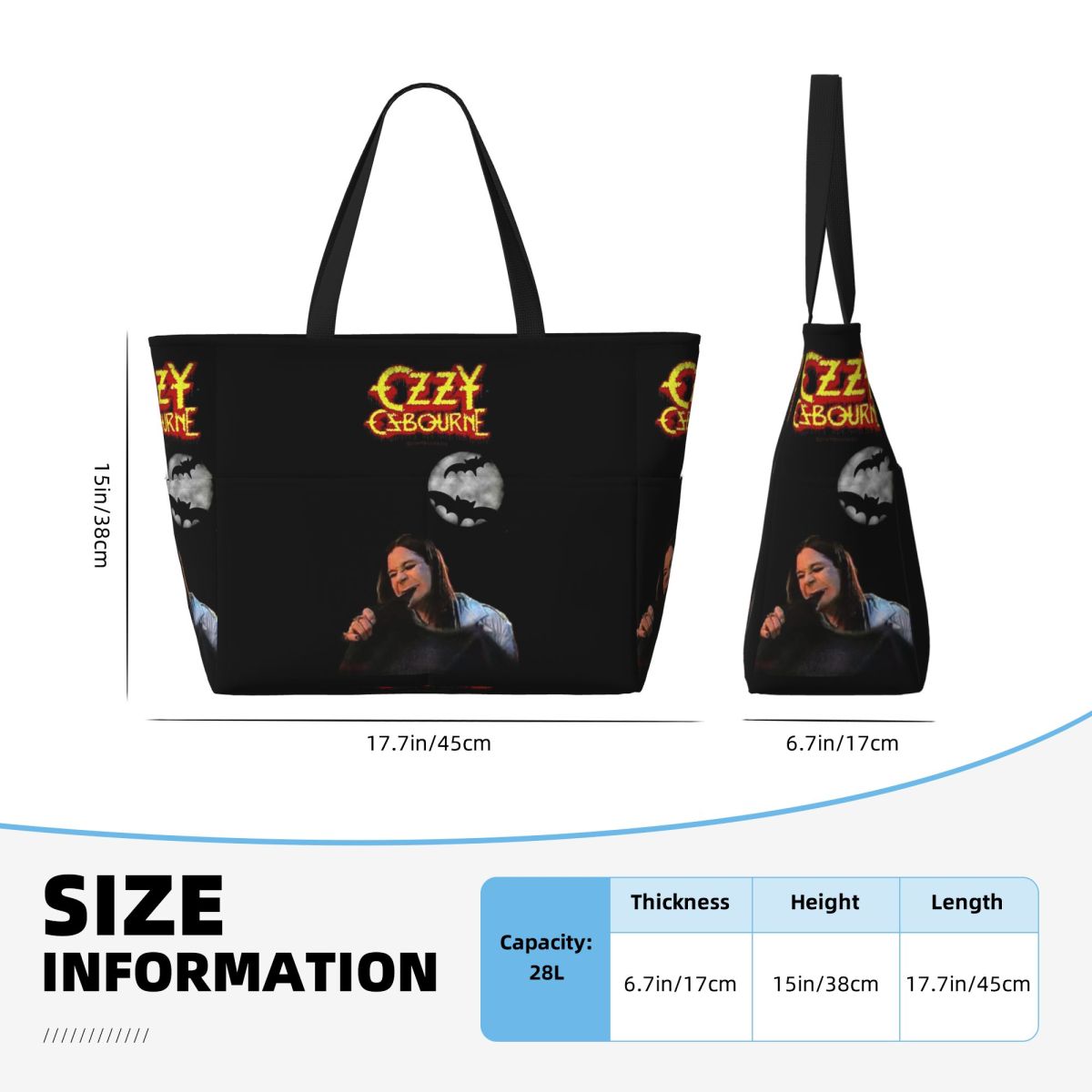 Ozzy Osbourne Merch Beach Tote - Yoga Fitness Merch 리뷰 및 가격