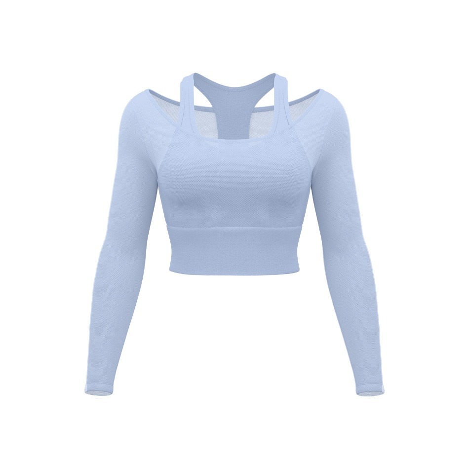 Mesh fake two long sleeved yog - Yoga Daily Fitness 리뷰 및 가격