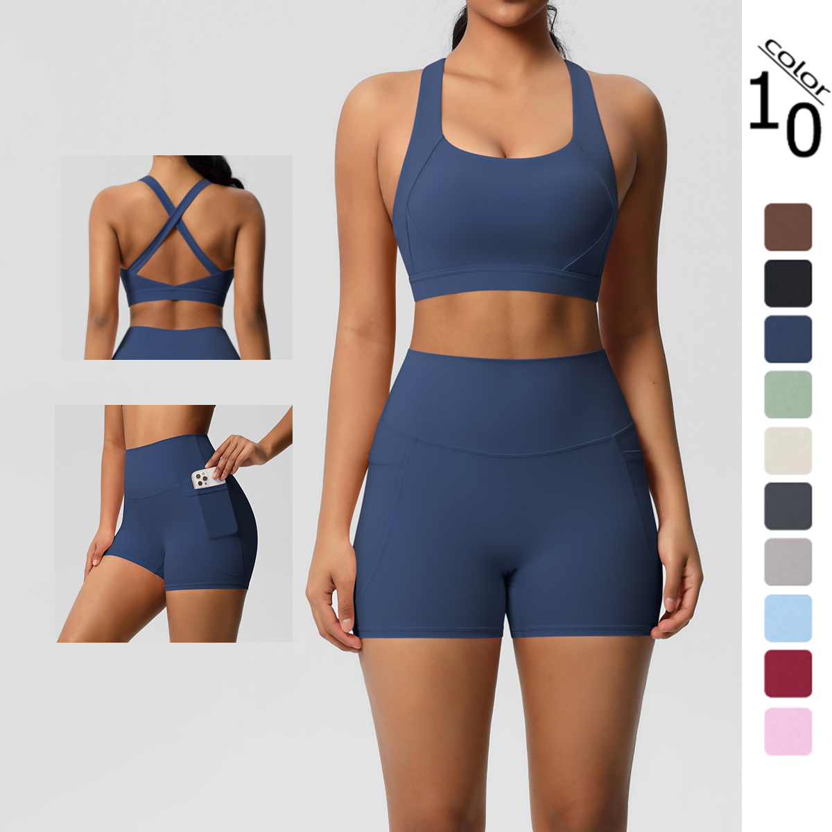 2PCS Sportswear With Pocketed  - Yoga Fitness Zumba 리뷰 및 가격