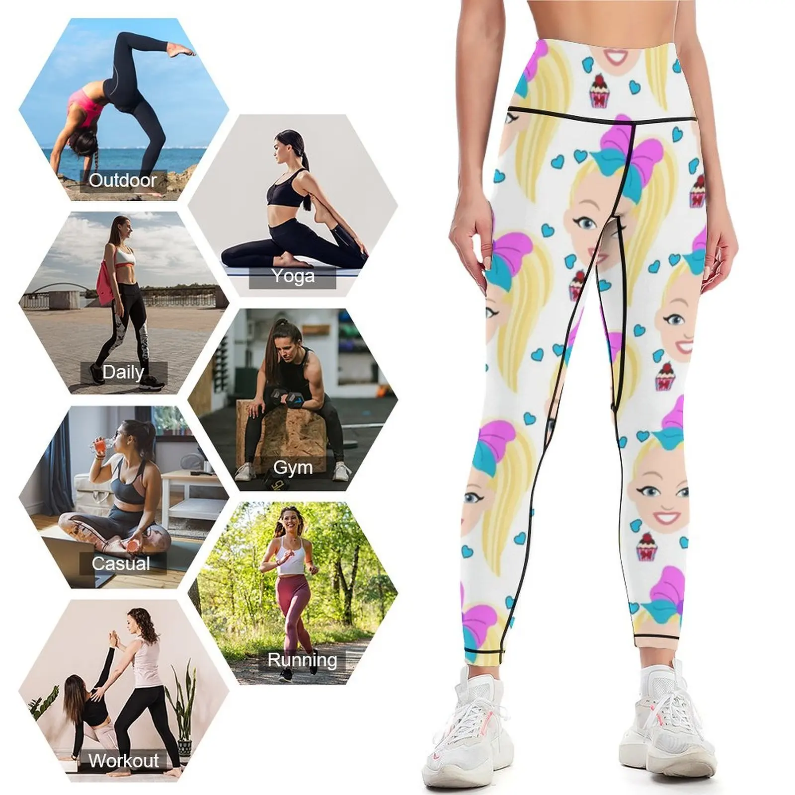 Jojo siwa fan merch, Leggings  - Yoga Fitness Merch 리뷰 및 가격