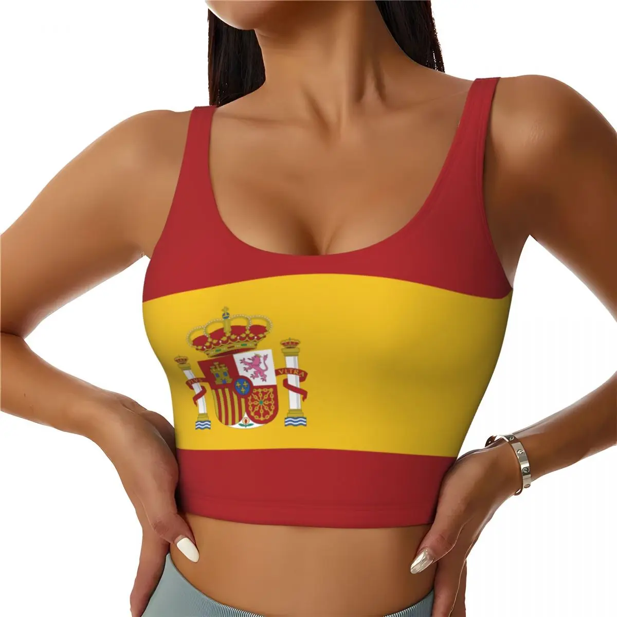 Spain Flag Basic Tops Women Sa - Yoga Fitness Women 리뷰 및 가격