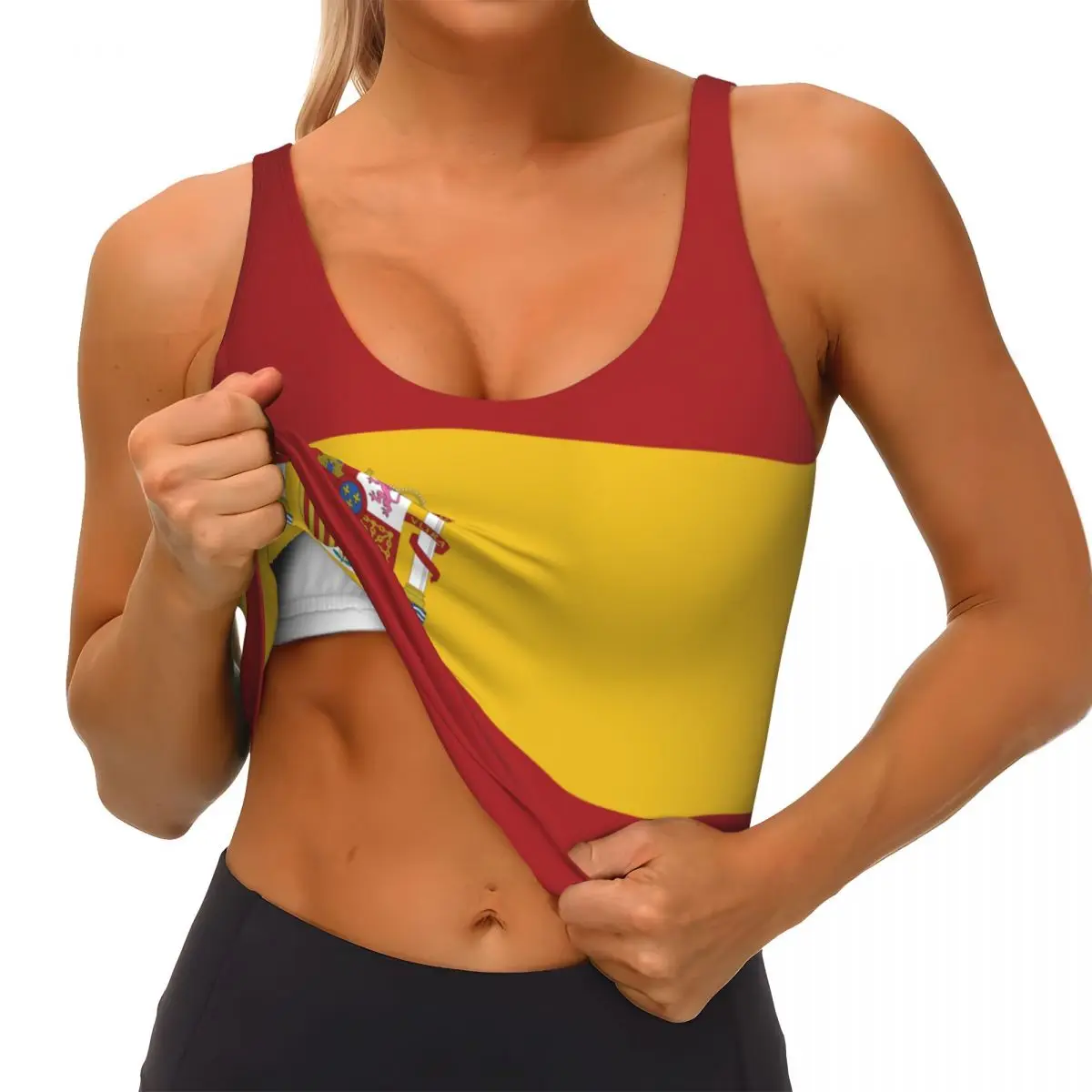 Spain Flag Basic Tops Women Sa - Yoga Fitness Women 리뷰 및 가격