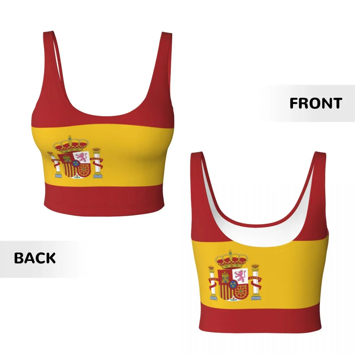 Spain Flag Basic Tops Women Sa - Yoga Fitness Women 리뷰 및 가격