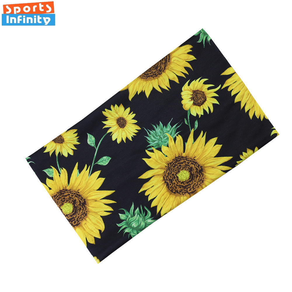 Sunflower Printed Elastic Wide - Yoga Daily Fitness 리뷰 및 가격